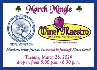 March Mingle scheduled for 3/26/24