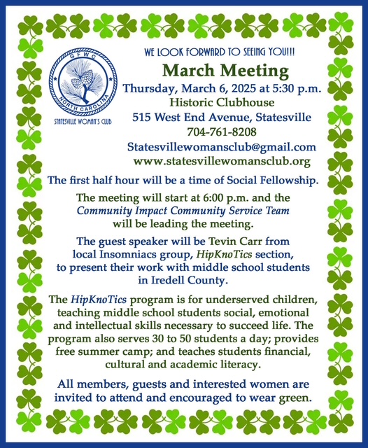 March membership meeting