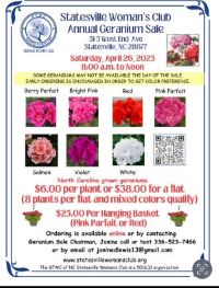 Annual Geranium Sale
